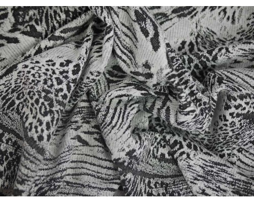 Double Jersey Polyester viscose Jacquard Abstract Animal Print